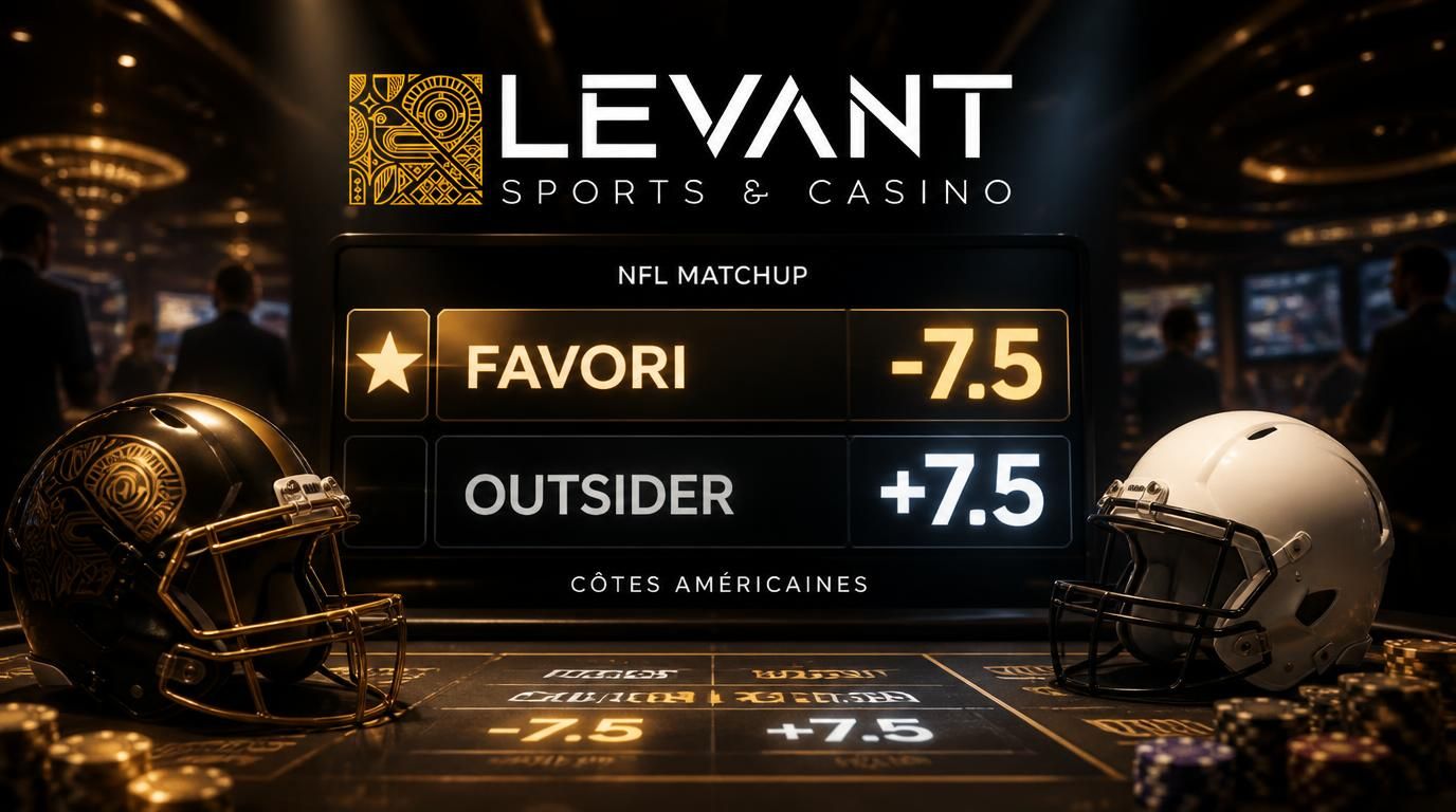 Visuel affichant les cotes +200, -150, favori/outsider, ambiance live forte