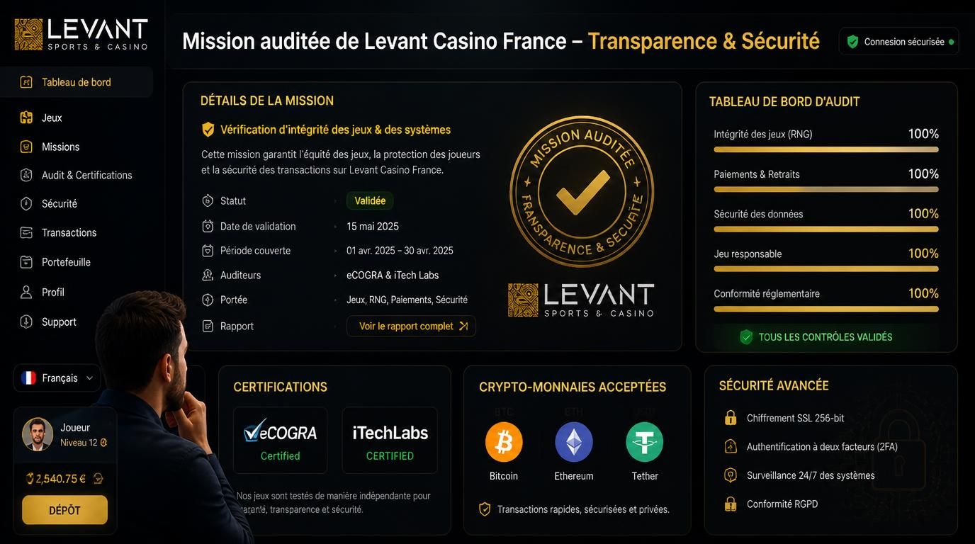 Auditeur regardant les certifications et la mission du casino