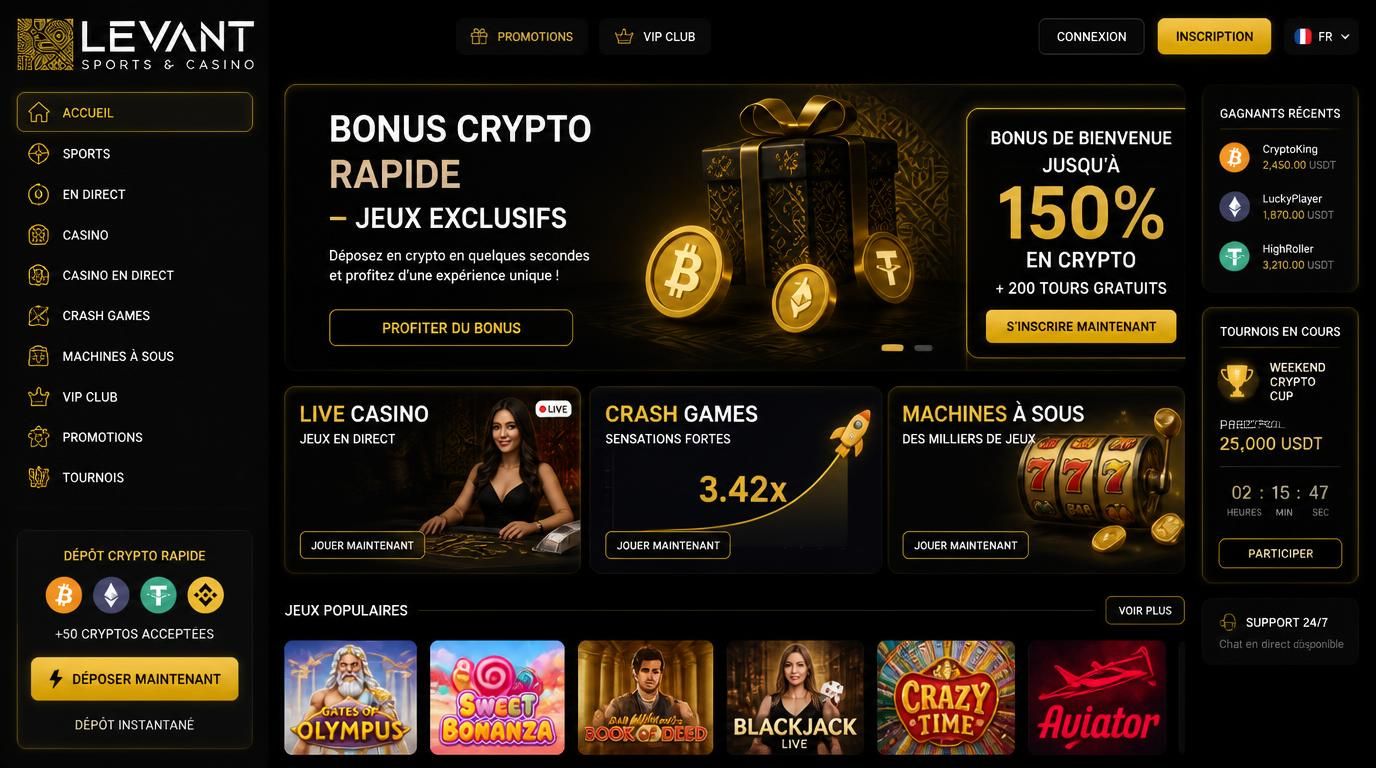 Dépôt et bonus crypto pour explorer les jeux